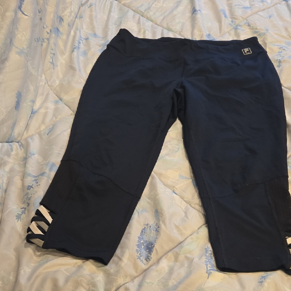 Fila Navy Blue Leggings with Striped Detail